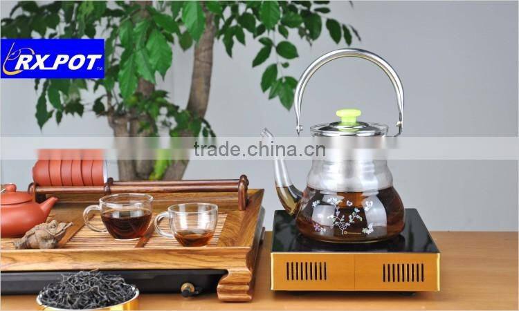 Premium Heat Resistant Glass Tea Pot with Stainless Steel filter 1100S