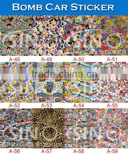 Supreme Car Wrap Design 1.52x30m Sticker Bomb Vehicle Vinyl Wrap