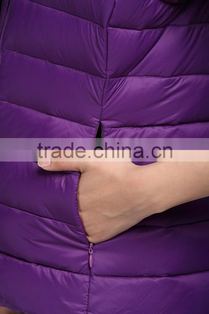 Hot selling down bodybuilding ladies vest for winter