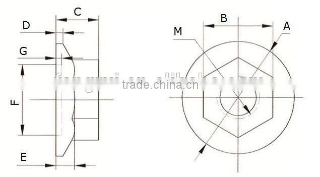 M6 flange nut steel Zinc plated