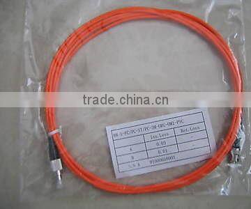 FC to ST fiber patch cord jumper cable, MM, simplex 1m