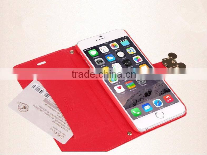 Wholesale Leather Case With Cute Cartoon Buckle, Mobile Phone Case With Hand Lanyard