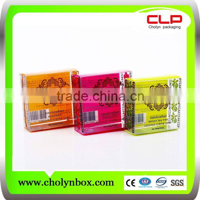 2016 PVC plastic floding packaging clear soap box with low price