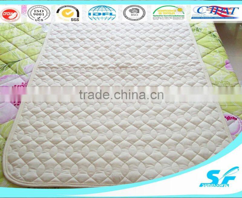 Wine red 100%cotton daimond quilting mattress protector with skirt