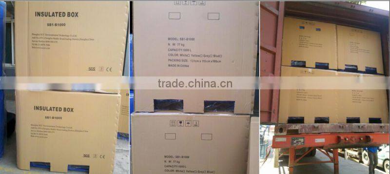 Rotomolded 1000Liter Blue LLDPE Insulated Fish Container, Seafood Processing Insulated Container