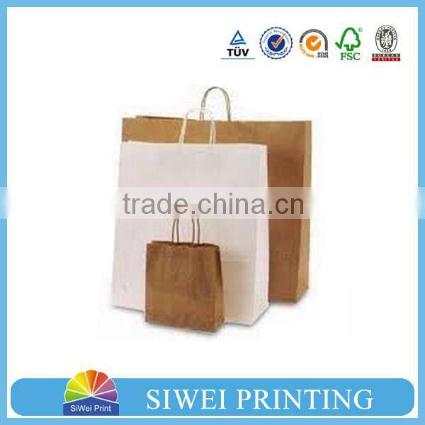 Hot sale custom brown kraft paper bag for shopping and packaging