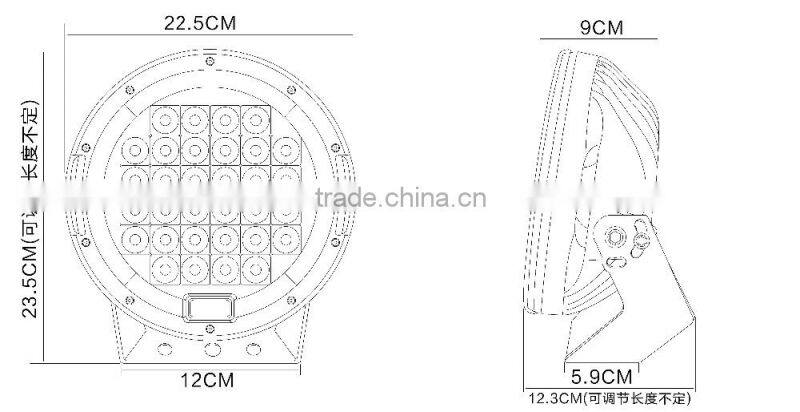9 inch headlight 9-36v dc flood /spot 96w 35pcs*5w LEDs 160w led driving light