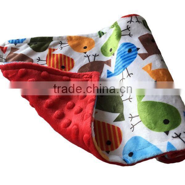 26 Colors China Baby Red Minky Dot Girl Burp Cloth for 4 Seasons
