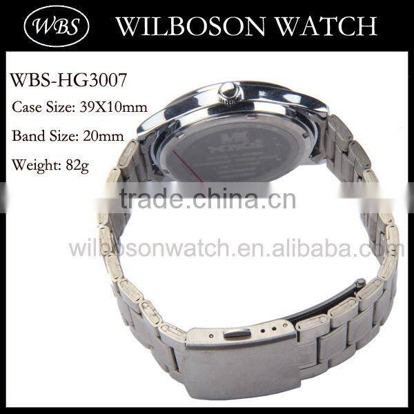 Japan movt quartz watch stainless steel back