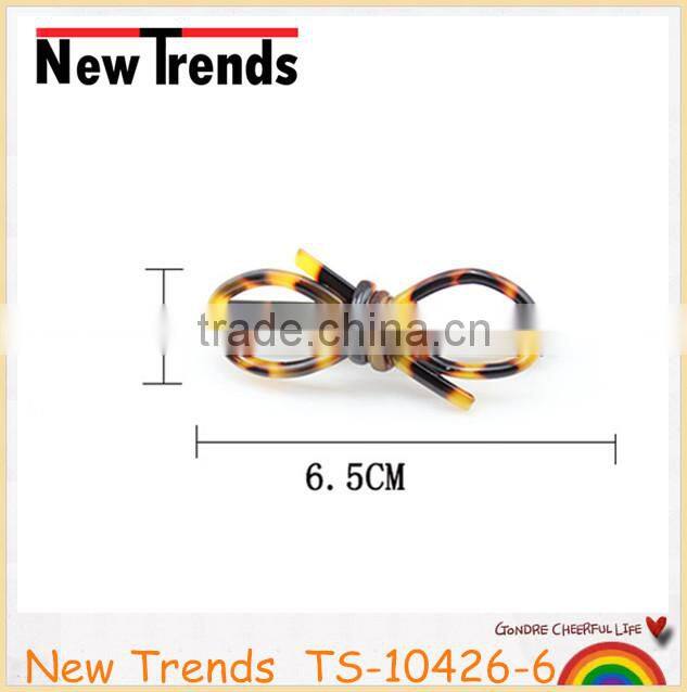 Newest tortoise resin bow tie hair clips accessories jewelry