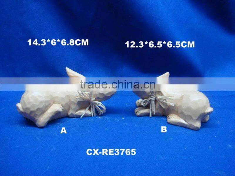 since 1989 factory wooden napkin ring table decoration restaurant high quality easter ceramic rabbit napkin ring