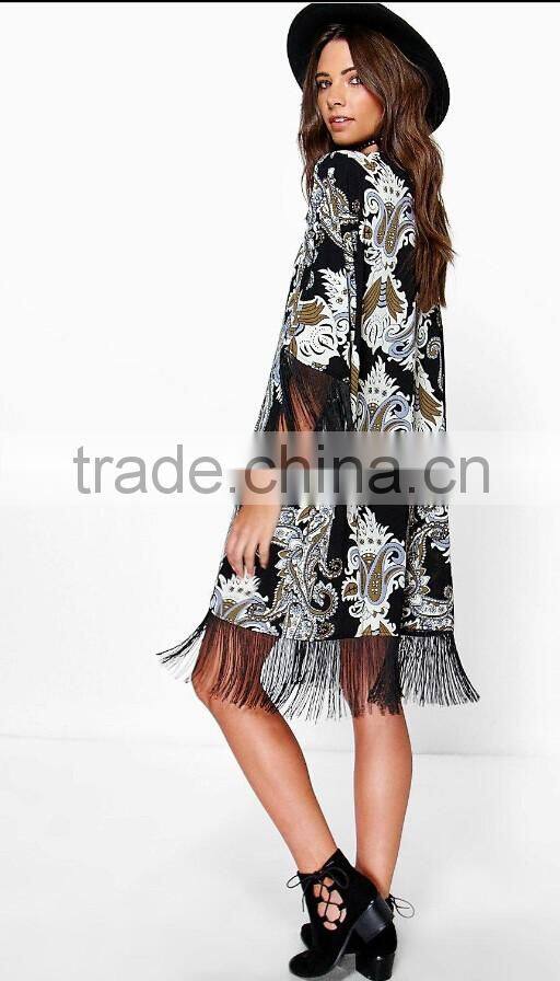 New model floral printed ladies elegant one piece beautiful kimono
