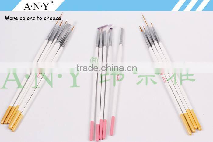 ANY Cheap 5PCS Wood Handle Nail Beauty Nail Brush for Nail Decoration