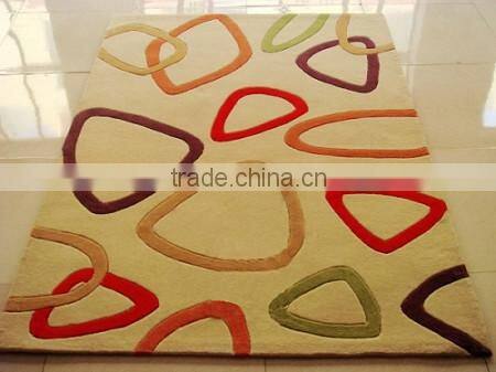 100% acrylic-poly hand tufted beige base pattern floor area rug for living room