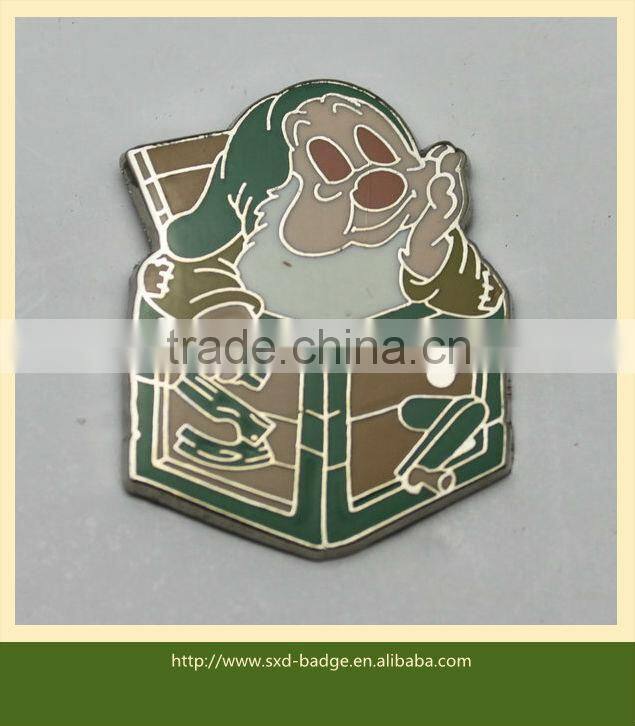 Cute cartoon bear shaped badge for Children/colorful 5C enamel bear lapel badge for promotion