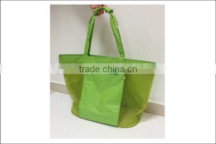 Oversized Eco-friendly Shoulder Bag Style Polyester Material Mesh Grid Beach Bag