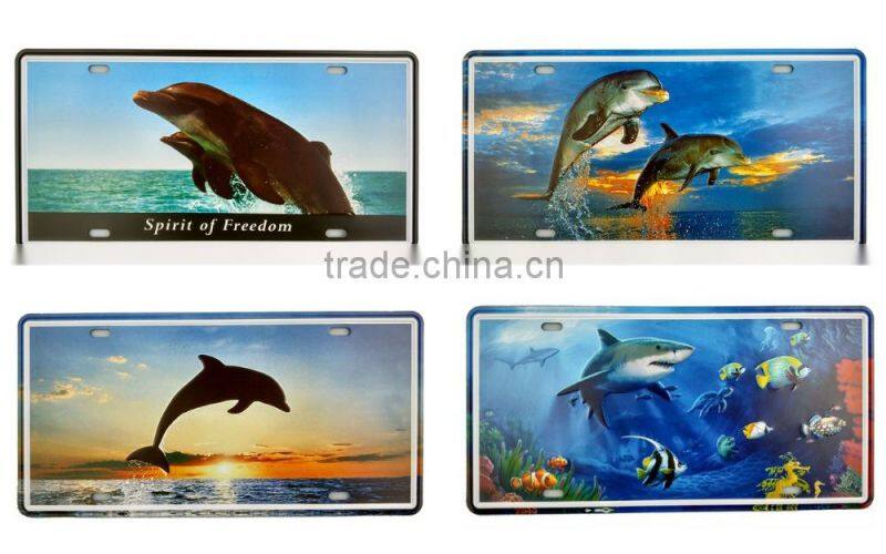 Metal wall art decoration embossed license plate