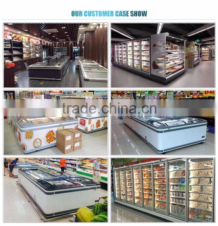 Air cooler with double sliding glass doors for ice cream