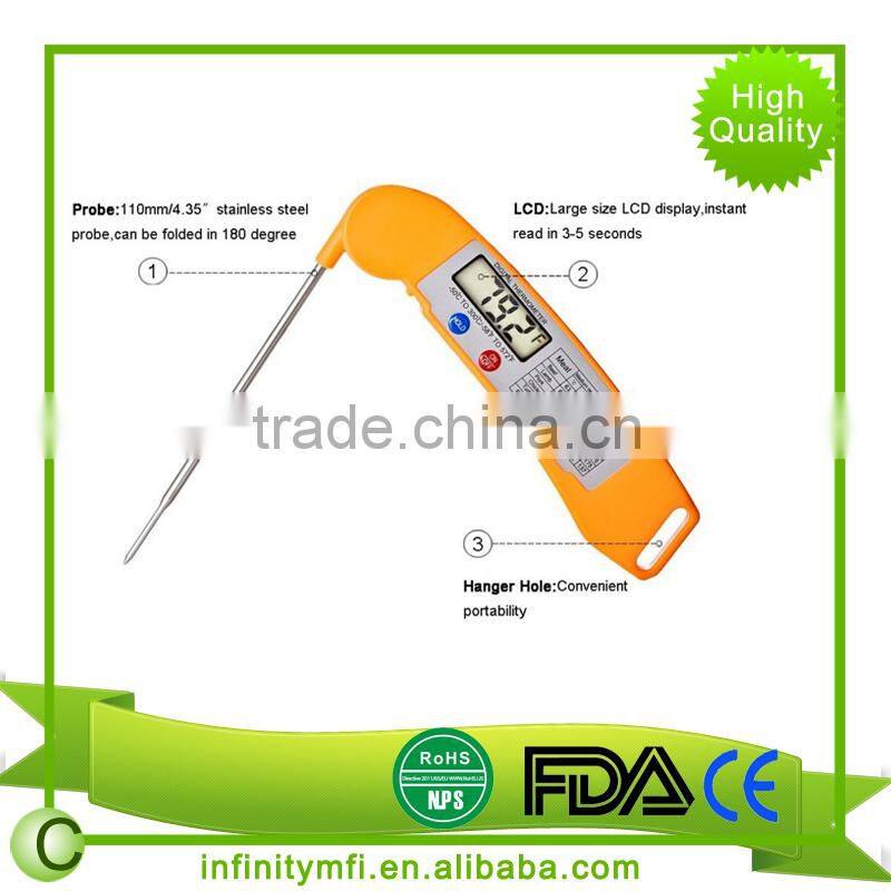 Amazon best selling Instant Read Digital Food Thermometer With Collapsible Probe, Meat Thermometer for Grill,BBQ,Oven,Cooking