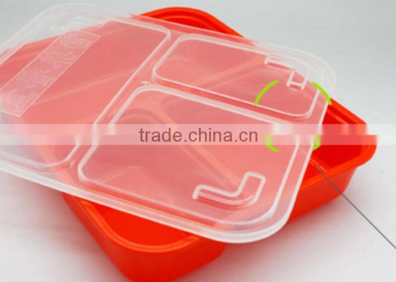 3PP separated with cover seal bento boxes outside to send fast food lunch box Microwave oven available boxes wholesale
