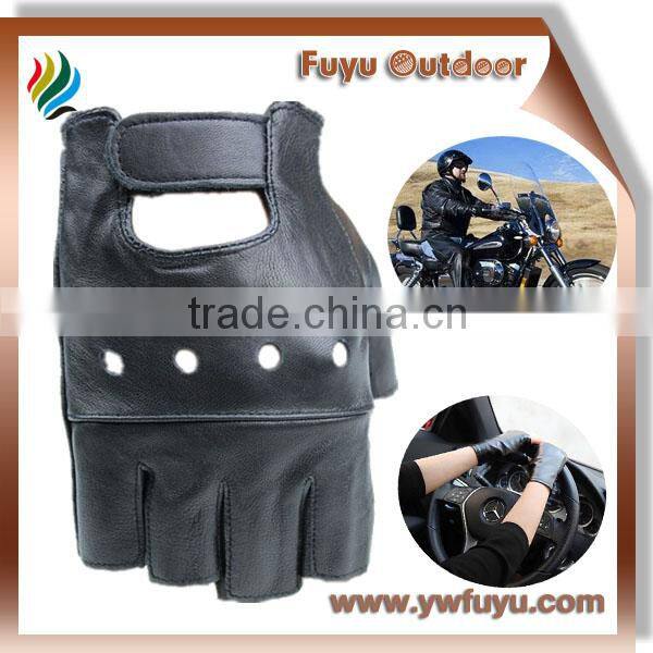 half finger leather driving gloves