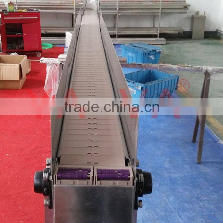slat plastic chain conveyor for bottle and cans transmission