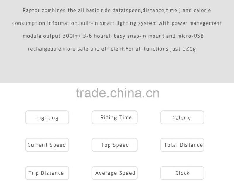 SHANREN Raptor Smart LED best bike light with 2.4G Wireless Bicycle Computer LCD Display