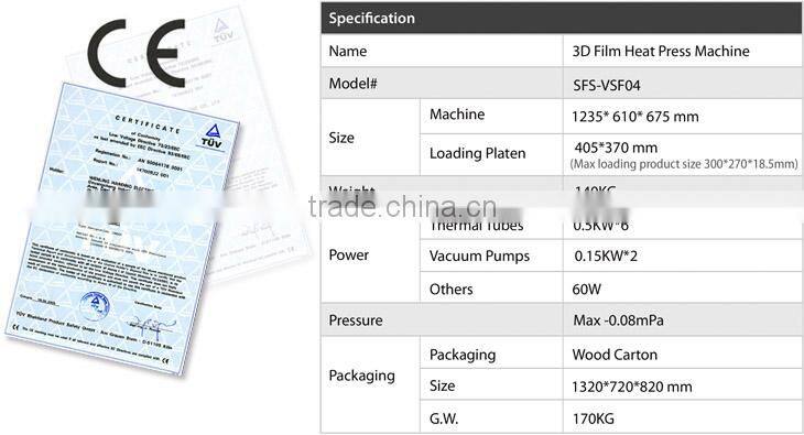 Vacuum Sublimation 3D Machine/3D Sublimation Printing Machine/3D Vacuum Sublimation for 3D Film Case
