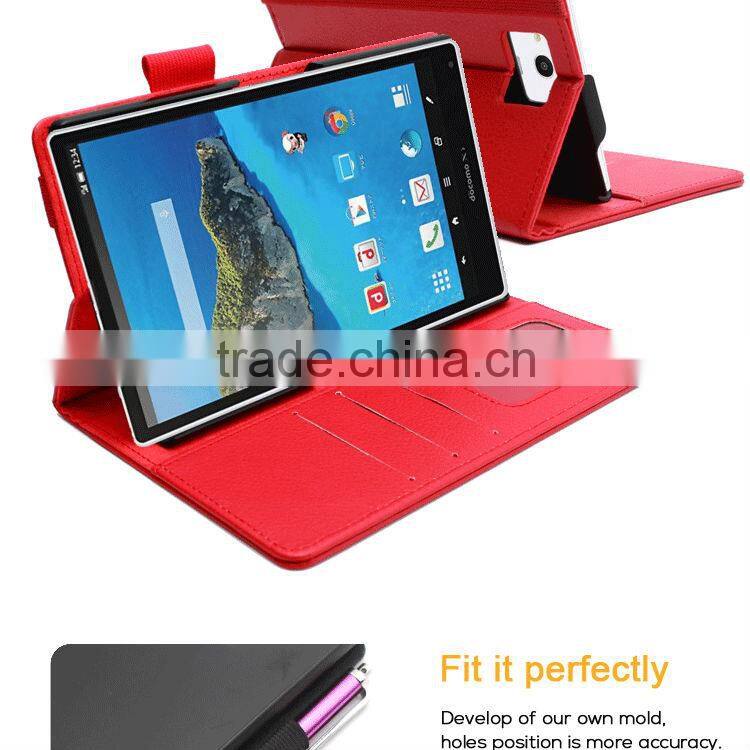 7 inch tablet leather case for Sharp AQUOS Pad SH-06F PU accessories cover