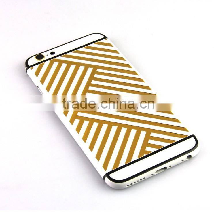 shiny white plated and gold engraved housings for iPhone 6s 4.7