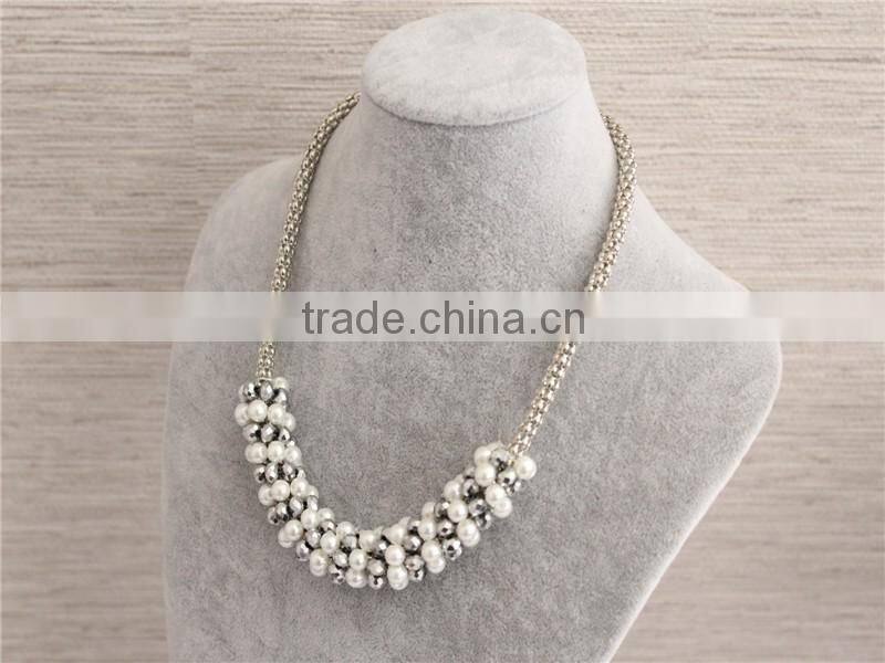 2016 Hot selling fashion jewelry beads necklace gold plated necklace with beautiful pearl