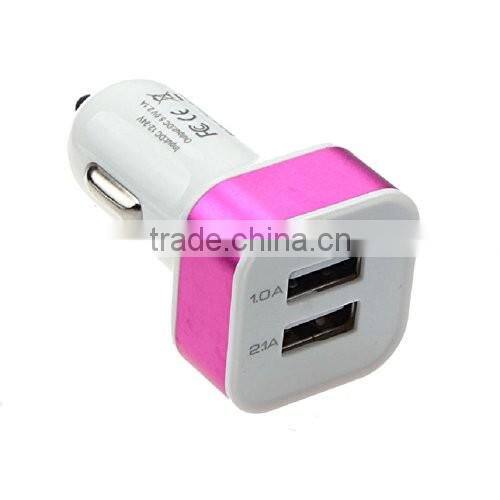 plastic material promotional gift dual USB car charger