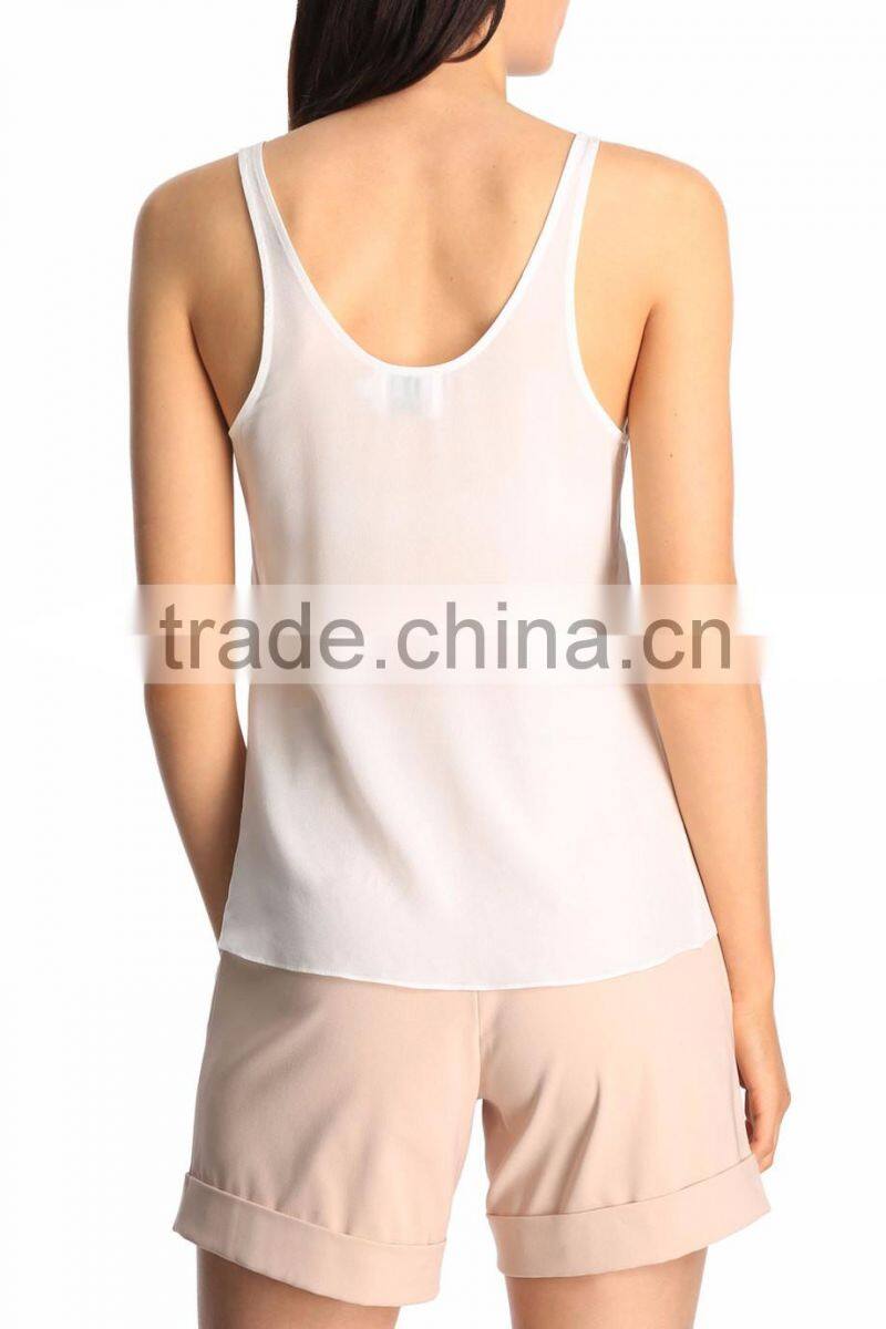 Daijun OEM high quality white chiffon sexy blank women wholesale running singlet