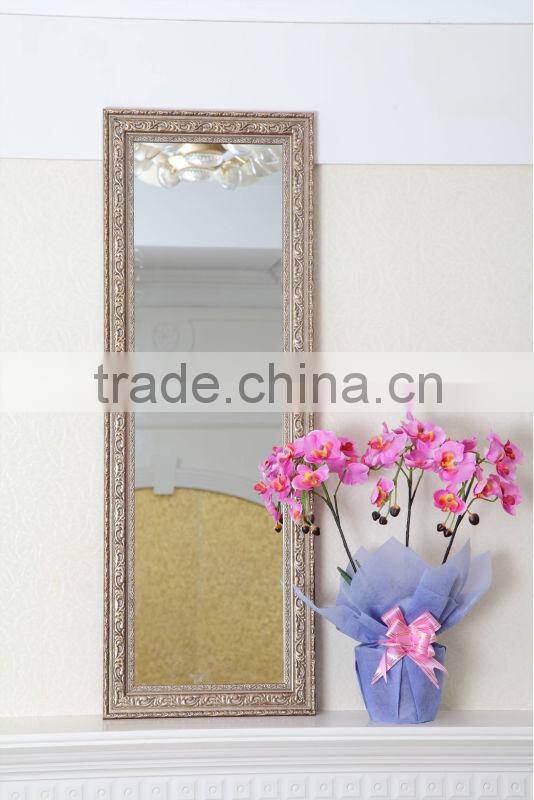 Antique polystyrene wooden framed decorative wall mirror