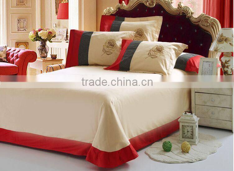 Spring and autumn embroidery design bed sheet spell color cotton quilt cotton fabric for bed sheet