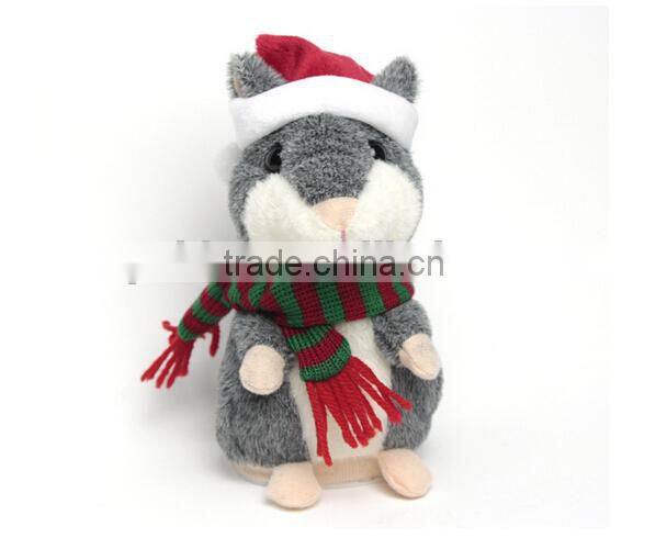 2015 Promotional products for kids talking repeat plush hamster,mini cute speaking recording hamster, repeat what you say