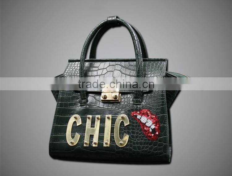 BSCI FACTORY OEM Aligator women handbags
