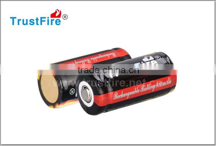 Trustfire portable 3.7V 880mAh 16340 protected lithium rechargeable battery car battery