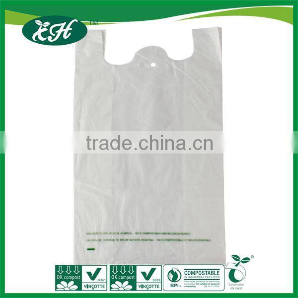 100% EN13432 ASTM D6400 cornstarch biodegradable shopper bag