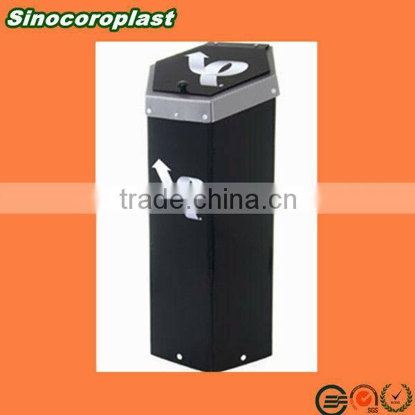 Printed Folding Corrugated Plastic Rubbish Bin