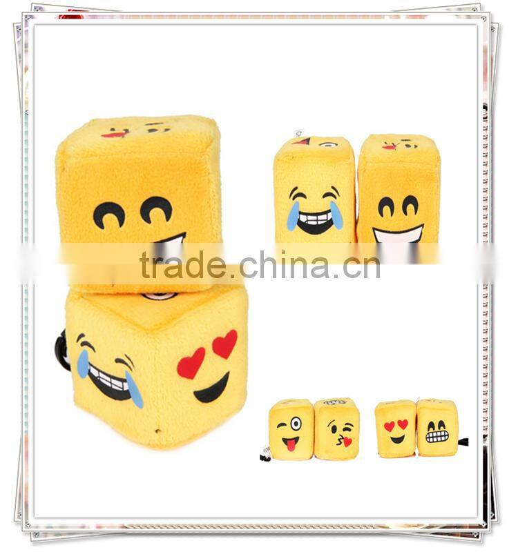 Innovational new products emoji plush pillow lovely emotion design colored dice