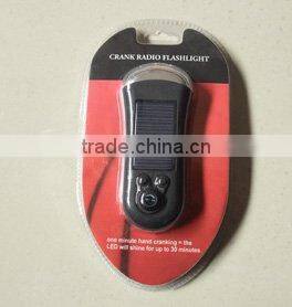 4 Leds handheld Dynamo Solar Torch Radio