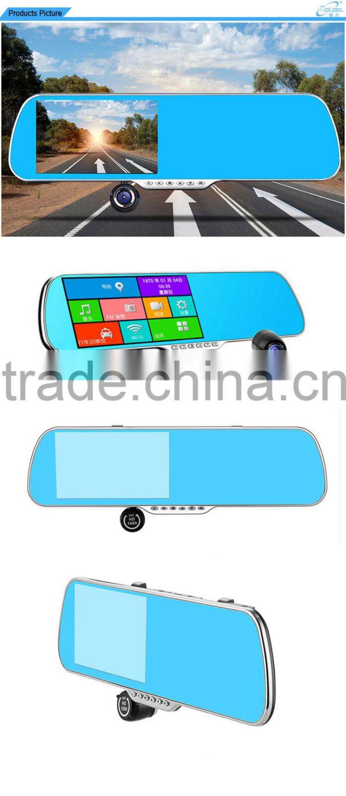 2016 Allwinner A33 GPS Tracking System Rearview Mirror Car Dash Camera