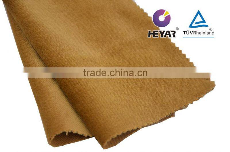 yellowish-brown solid dyeing 100% cotton flocked velvet fabric