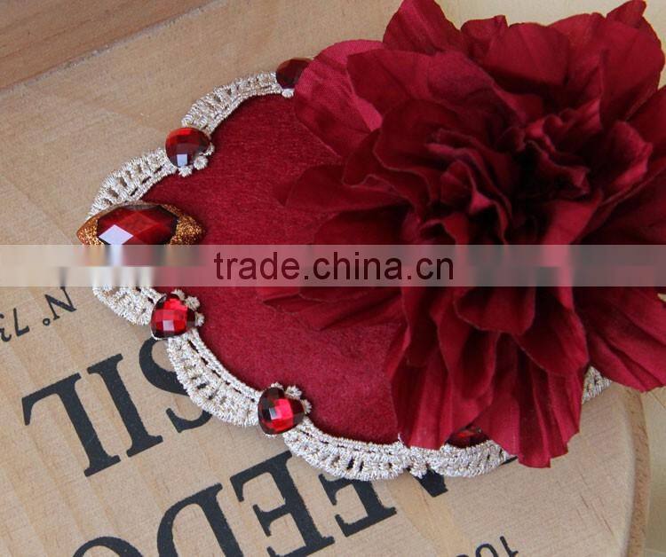 MYLOVE big red flower fascinator felt mini hat with clips