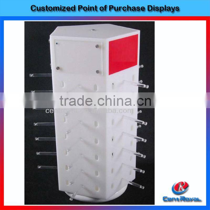 Custom rotating acrylic sunglasses show rack