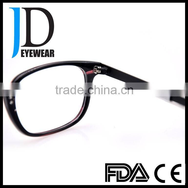 high end business style square plastic computer eyeglasses with metal bridge