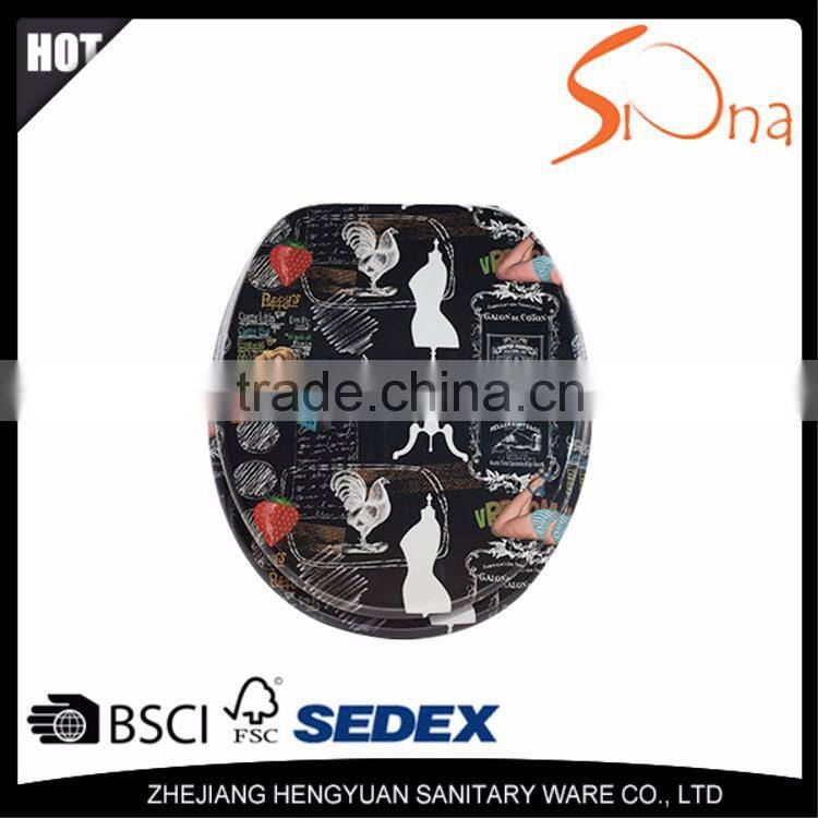 Hot selling zinc alloy soft-close hinge color warm toilet seat