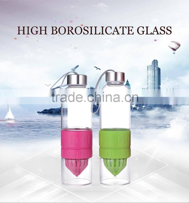 500ml high borosilicate handmade fruit juice bottle
