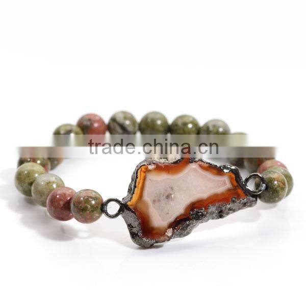 (BD10225)Charming Unakite Original Gemstone Bracelet One Wrap Competitve Price